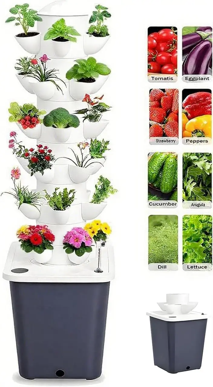 Smart Pod Garden - Vertical Hydroponic Garden System 30 Pods