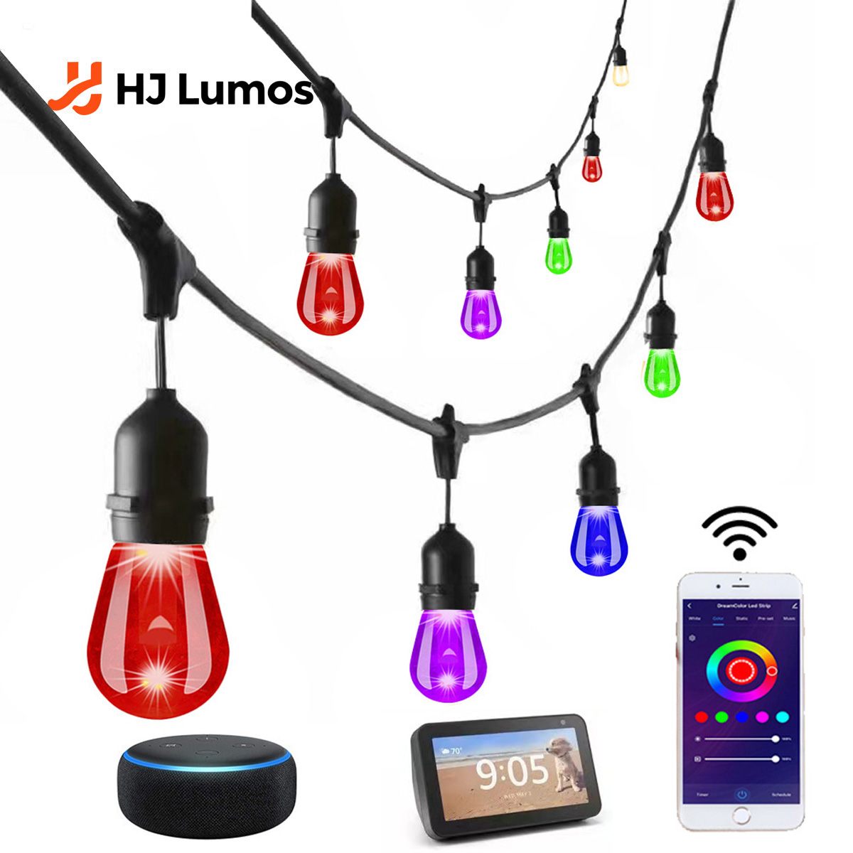 Smart Garden Festoon Lights - 10m Smart LED String Lights Commercial