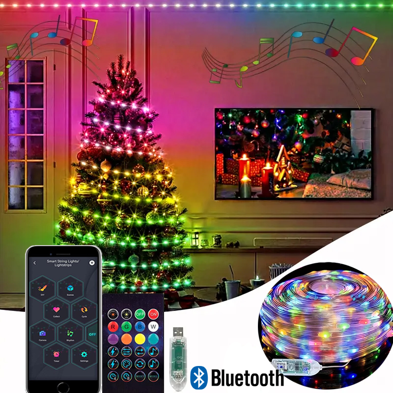 Smart Garden Festoon Lights - DIY RGBIC Smart String Lights USB