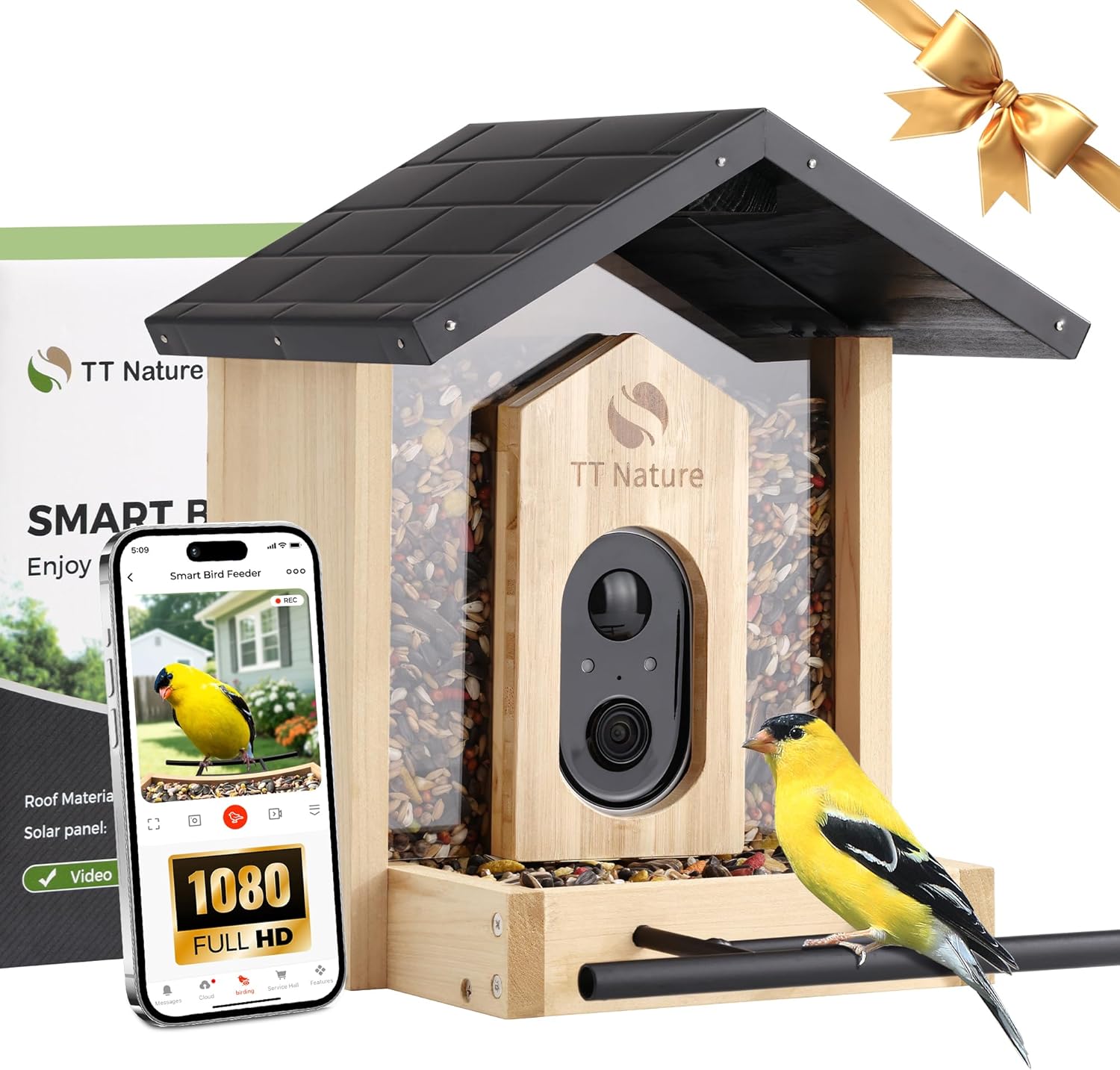 Smart Bird Feeder Camera - Smart Bird Feeder with Camera, 1.5L