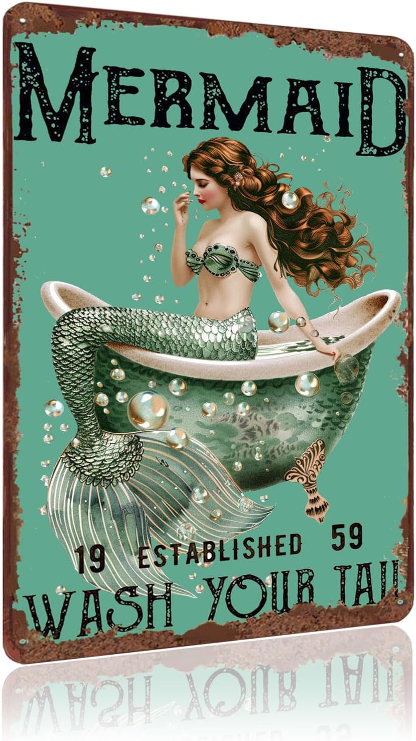 Smart Garden In Home - Metal Signs Mermaid Wash Your Tail
