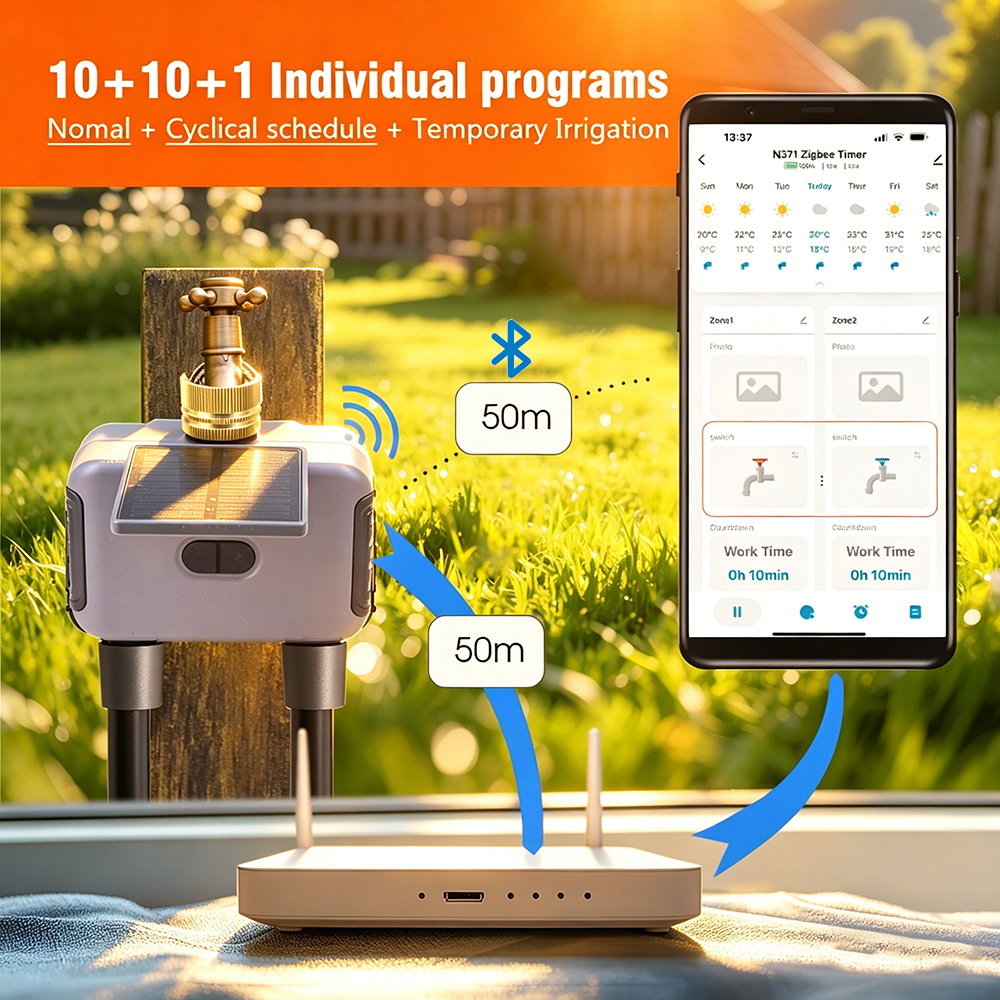 Tuay Smart Solar 2-Zone Wateri - Smart Garden Tap Timer avaliação e preço