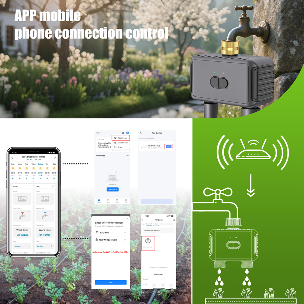 Wifi Automatic Water Timer Dua - Smart Garden Outdoor avaliação e preço