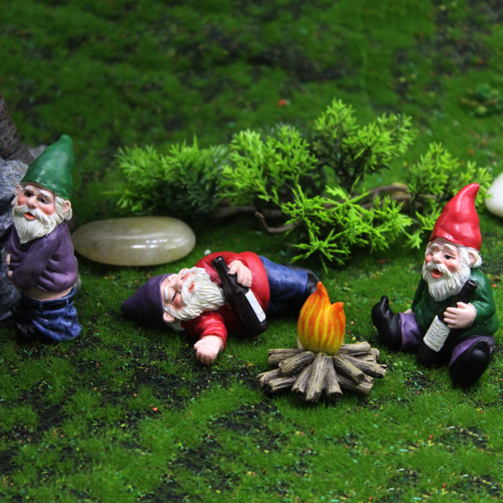 1/4PCS Drunk Gnome Statue Orna - Smart Garden Mini avaliação e preço