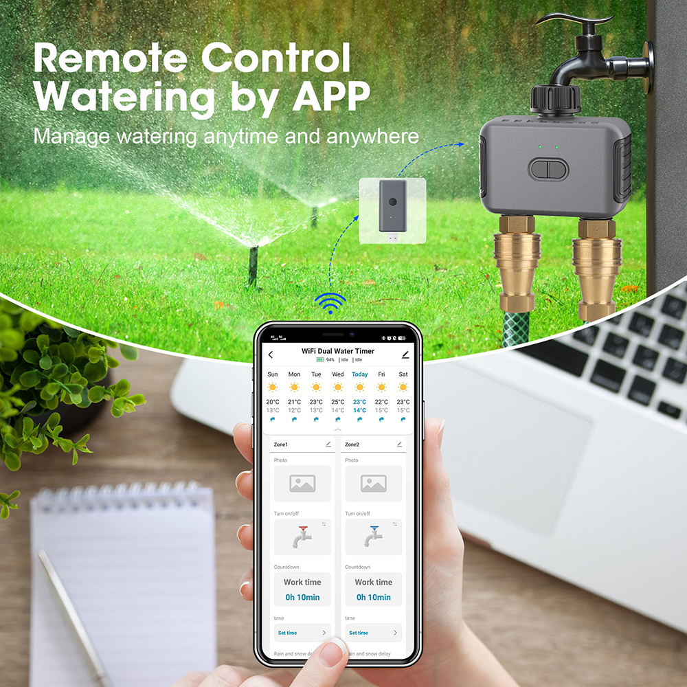 Tuya Smart Dual Water Timer Bl - Smart Garden Outdoor avaliação e preço