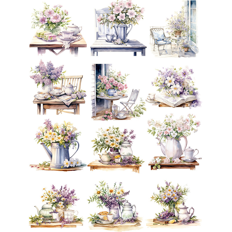 12Pcs/Pack Garden Afternoon Te - Garden Journal Planner avaliação e preço