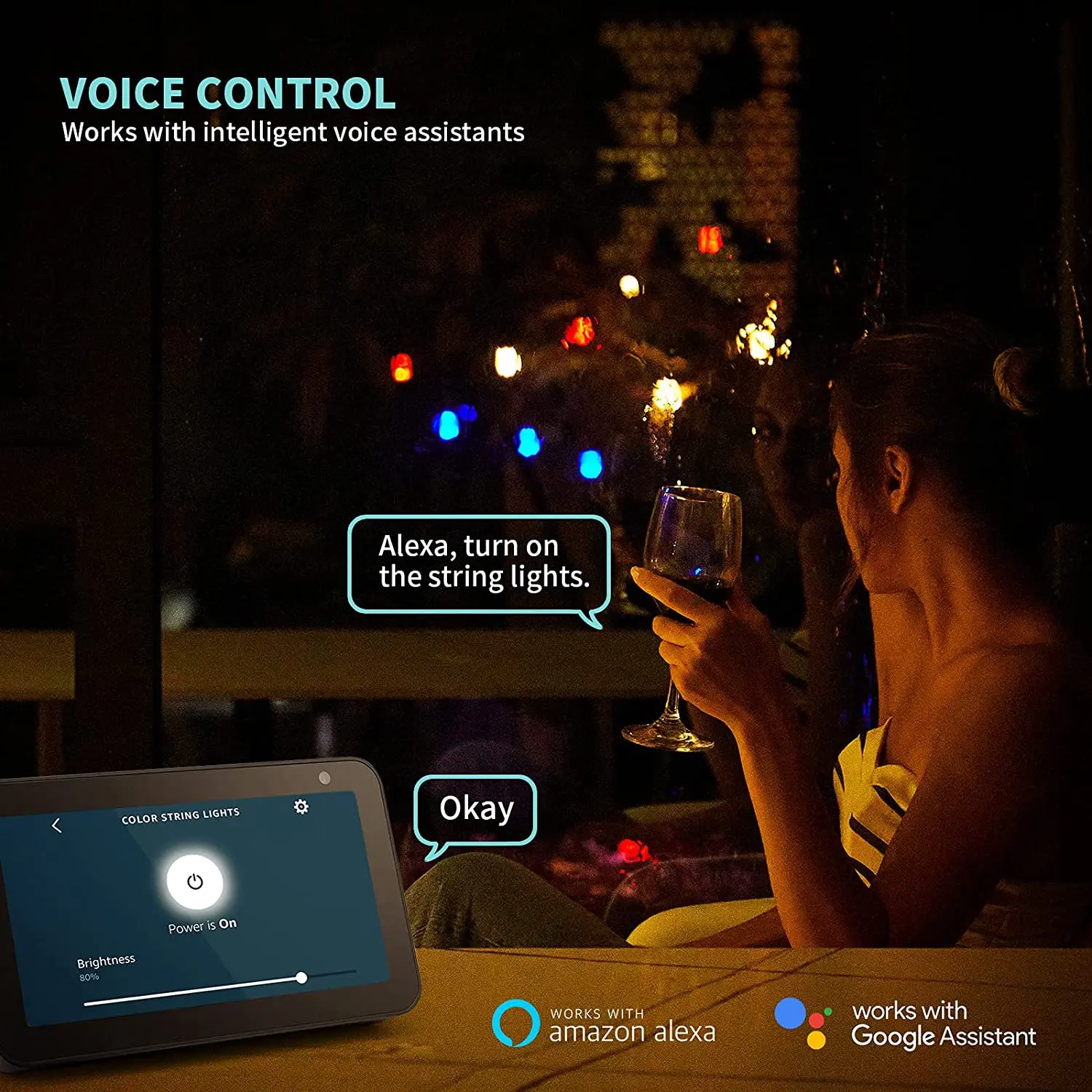 10m Smart LED String Lights Co - Smart Garden Festoon Lights avaliação e preço