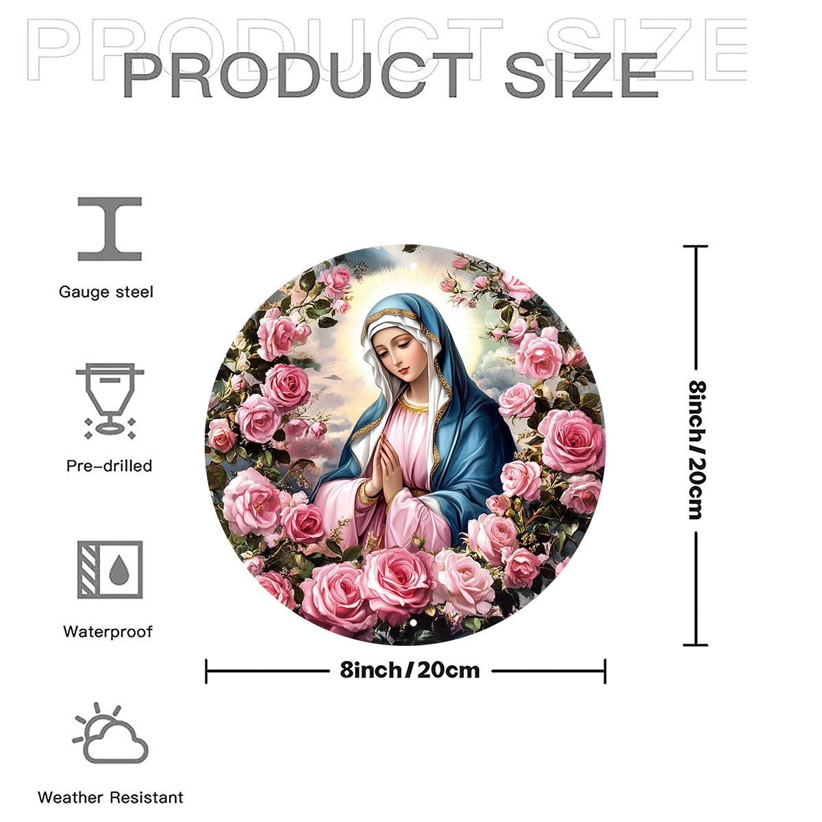 Virgin Mary Vintage Aluminum R - Smart Garden In Home avaliação e preço