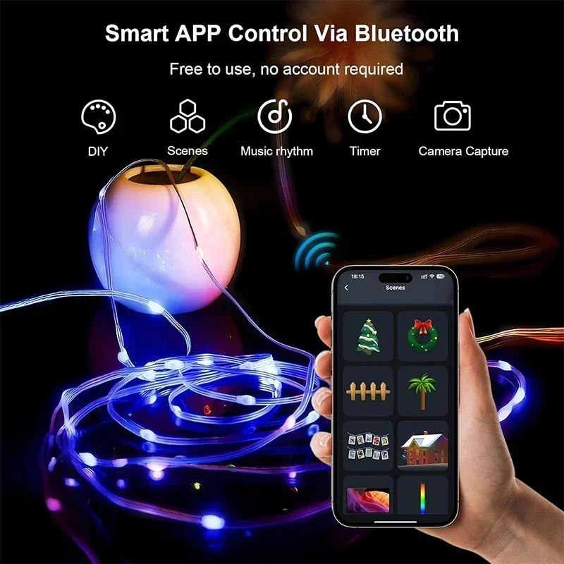 DIY RGBIC Smart String Lights  - Smart Garden Festoon Lights avaliação e preço