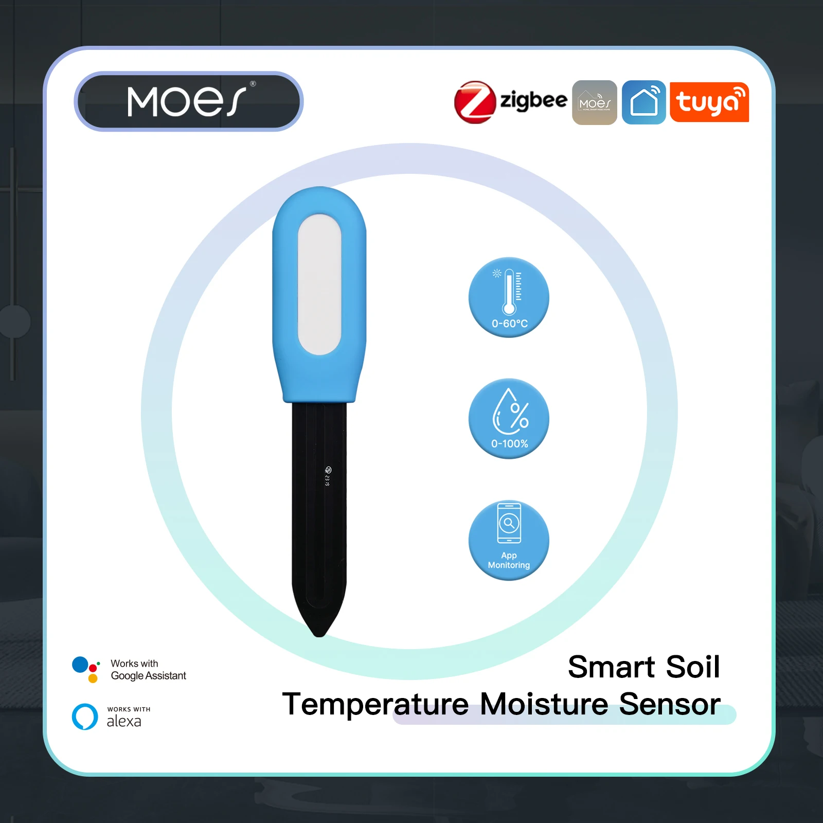 MOES Smart ZigBee Soil Tempera - Smart Garden Sensors avaliação e preço