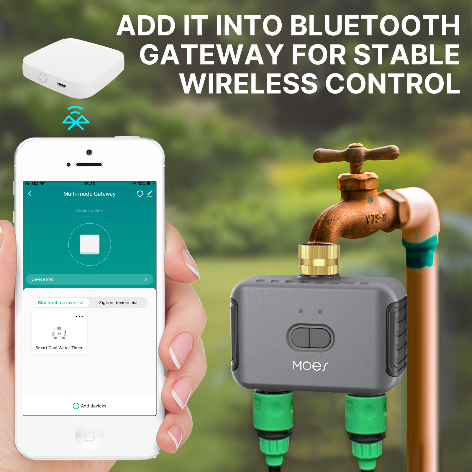 MOES Bluetooth Smart 2-Way Wat - Smart Garden Tap Timer avaliação e preço