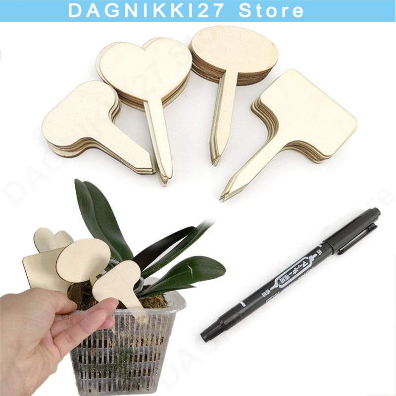 10x T-Type Wooden Plant Labels - Garden Journal Planner avaliação e preço