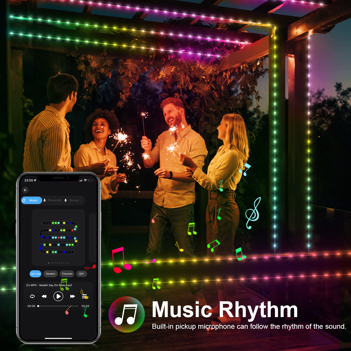 Bluetooth RGB LED String Light - Smart Garden Festoon Lights avaliação e preço