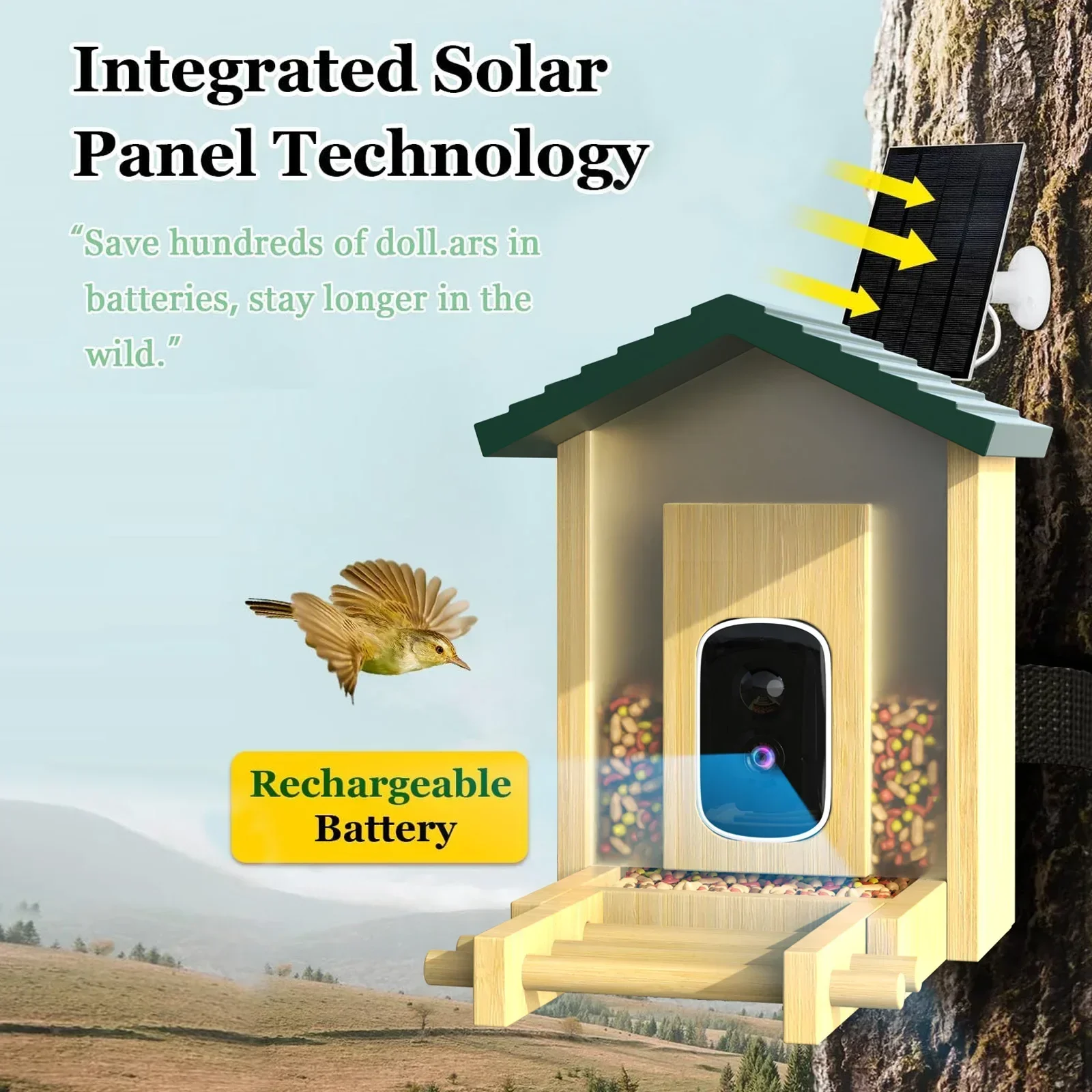 In stock Bamboo with Solar Pow - Smart Bird Feeder Camera avaliação e preço
