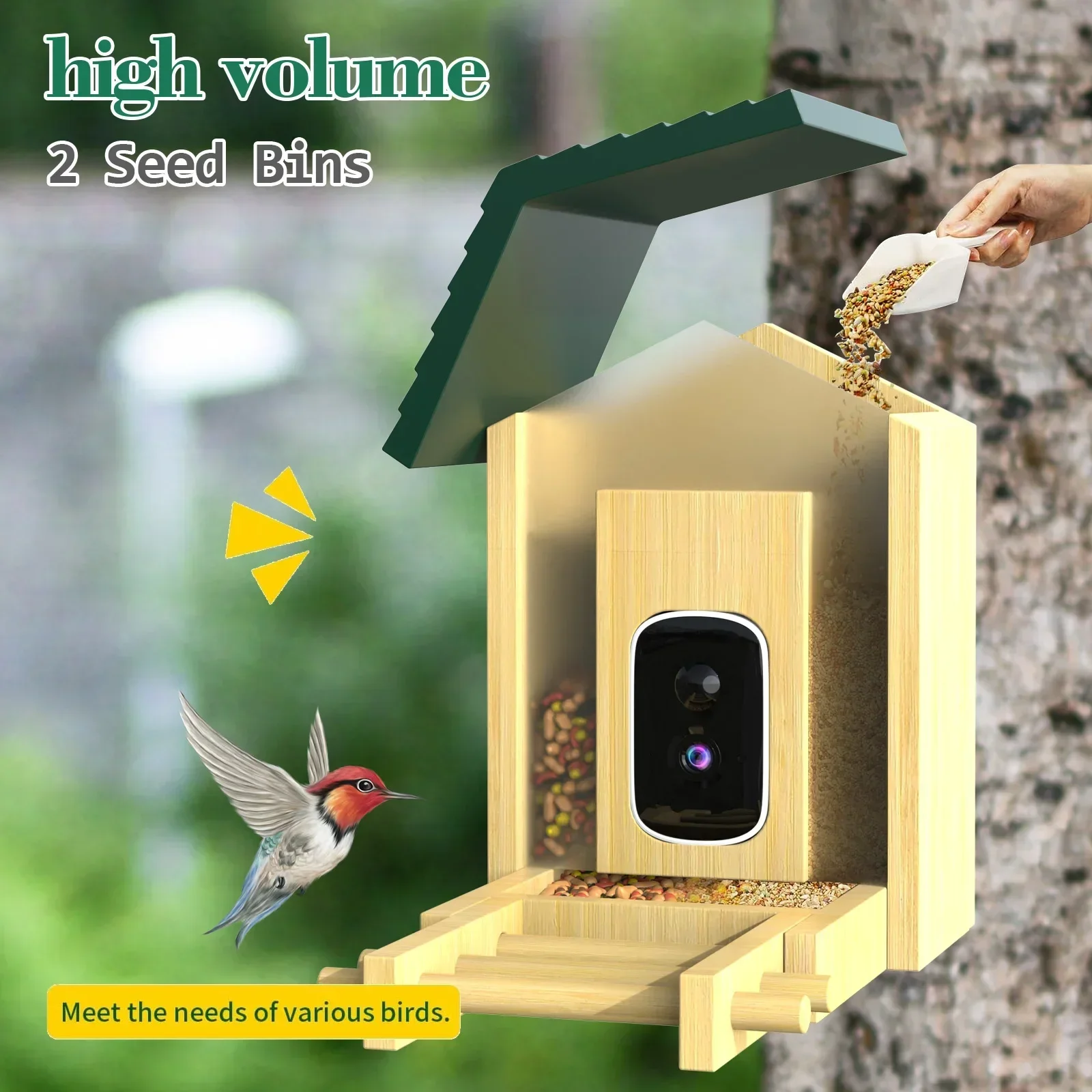 In stock Bamboo with Solar Pow - Smart Bird Feeder Camera avaliação e preço