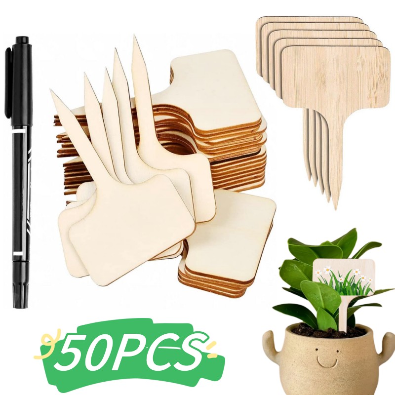 T-Type Bamboo Plant Labels Eco - Garden Journal Planner avaliação e preço