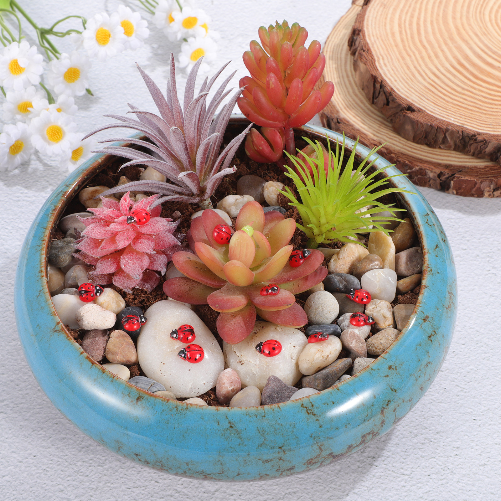 100Pcs Mini Ladybug Resin Smal - Smart Garden Mini avaliação e preço