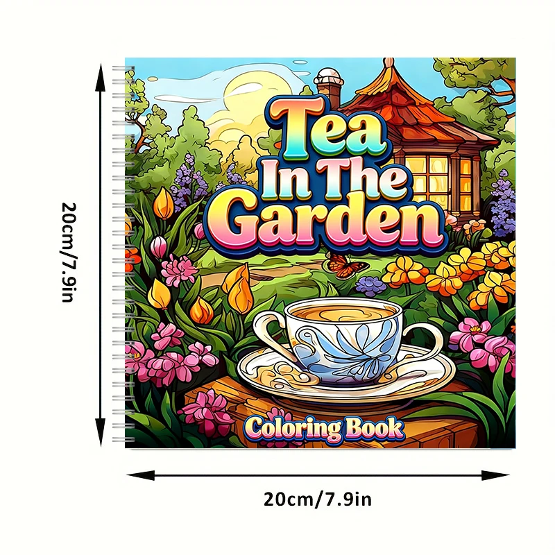 Tea In The Gardens Coloring Bo - Garden Journal Planner avaliação e preço